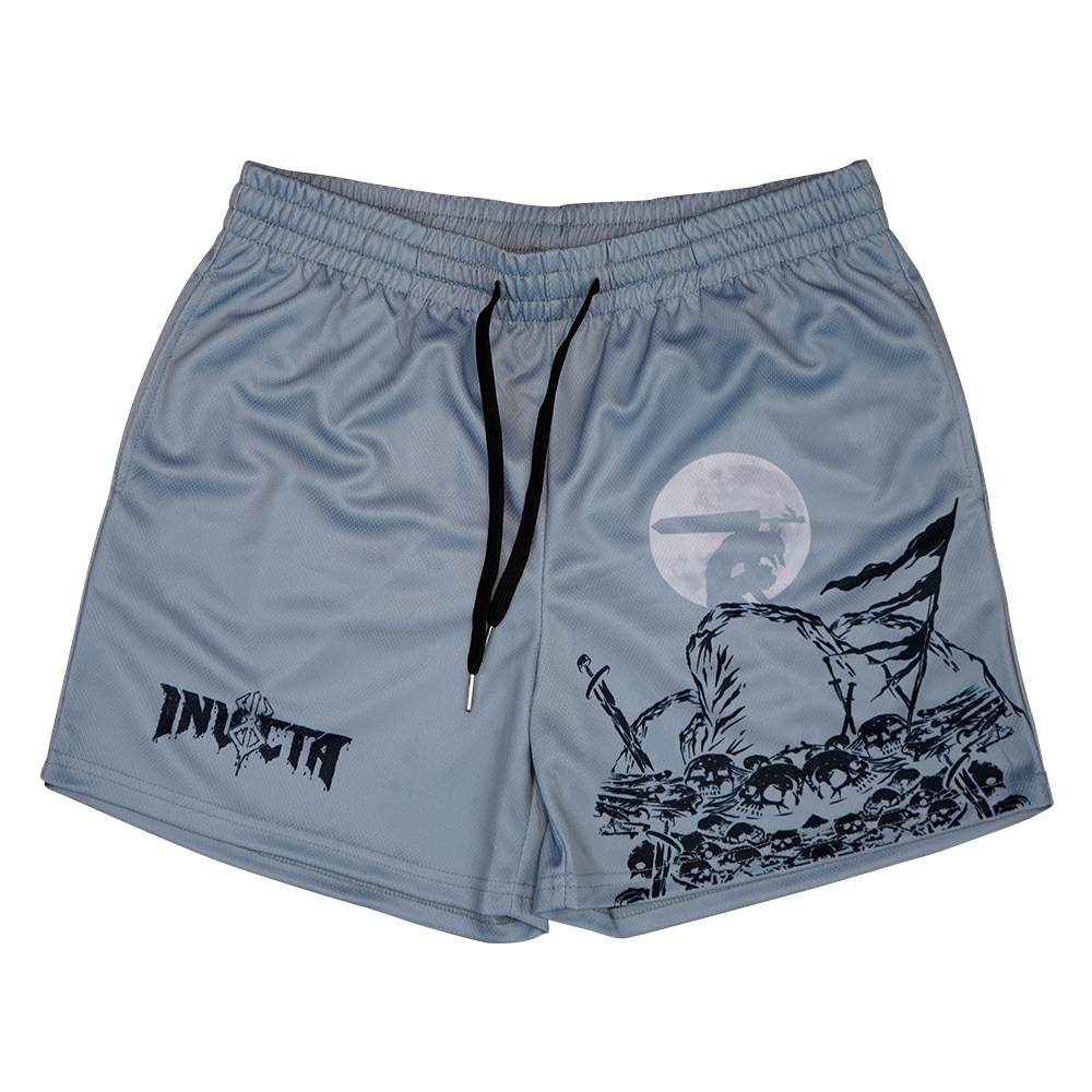 Nightfall Skull Shorts - Grey