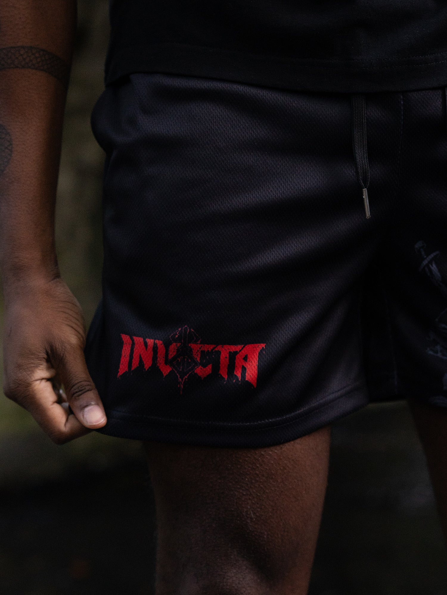 Nightfall Skull Shorts - Black