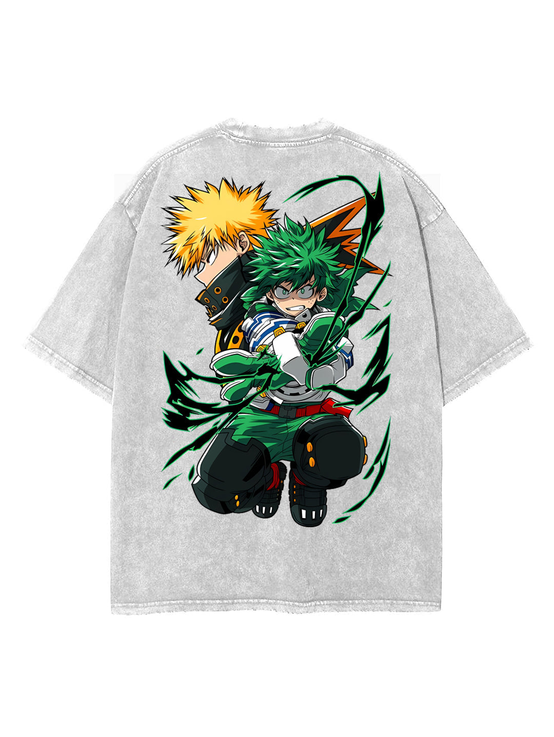 2-SIDED BAKUGO AND DEKU VINTAGE OVERSIZE TEE