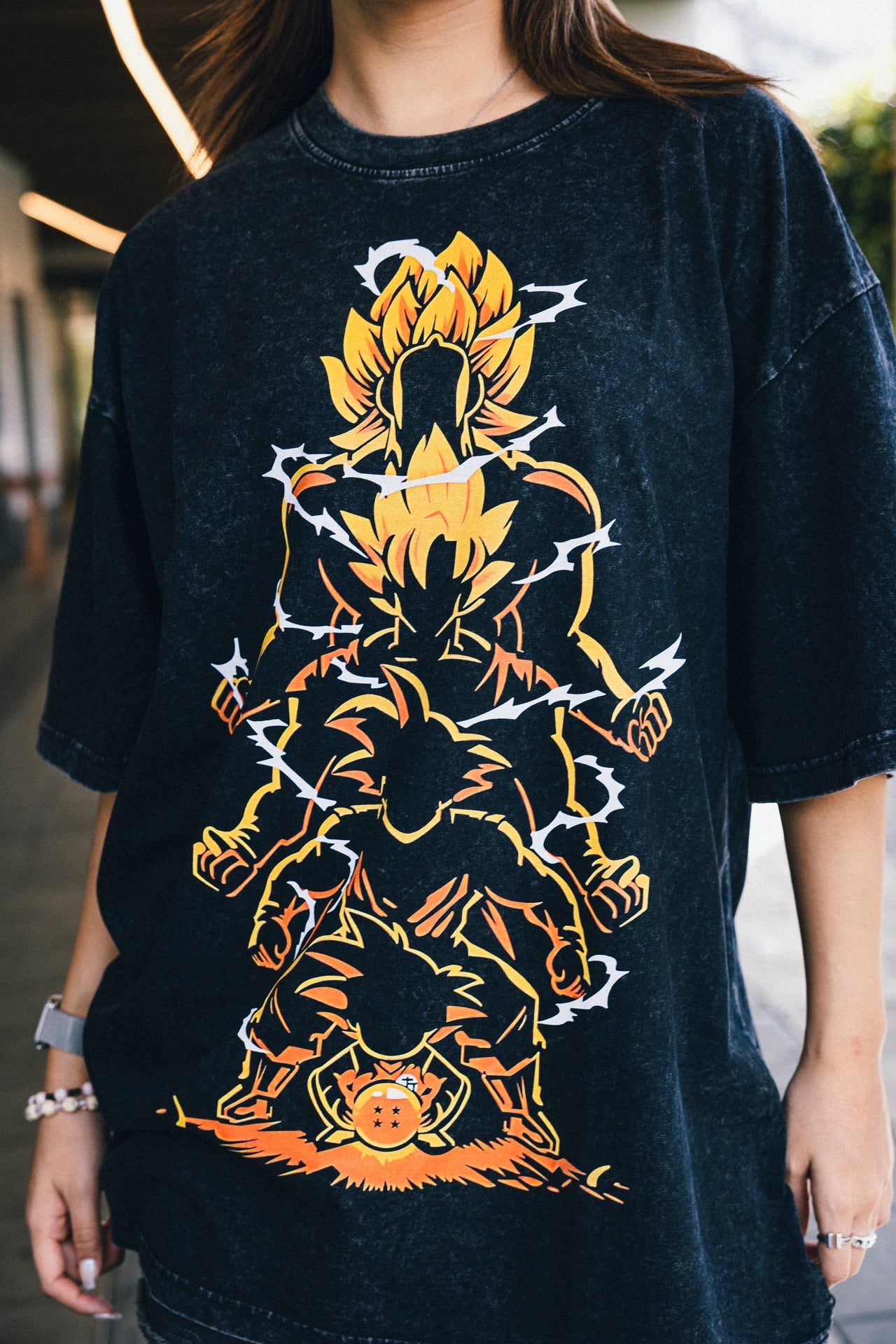 SAIYAN TRANSFORMATIONS VINTAGE OVERSIZE TEE