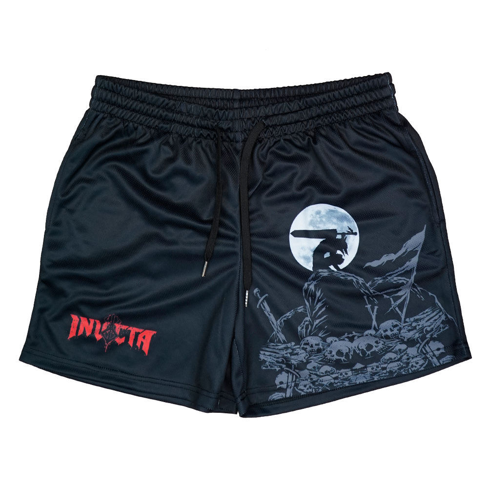 Nightfall Skull Shorts - Black