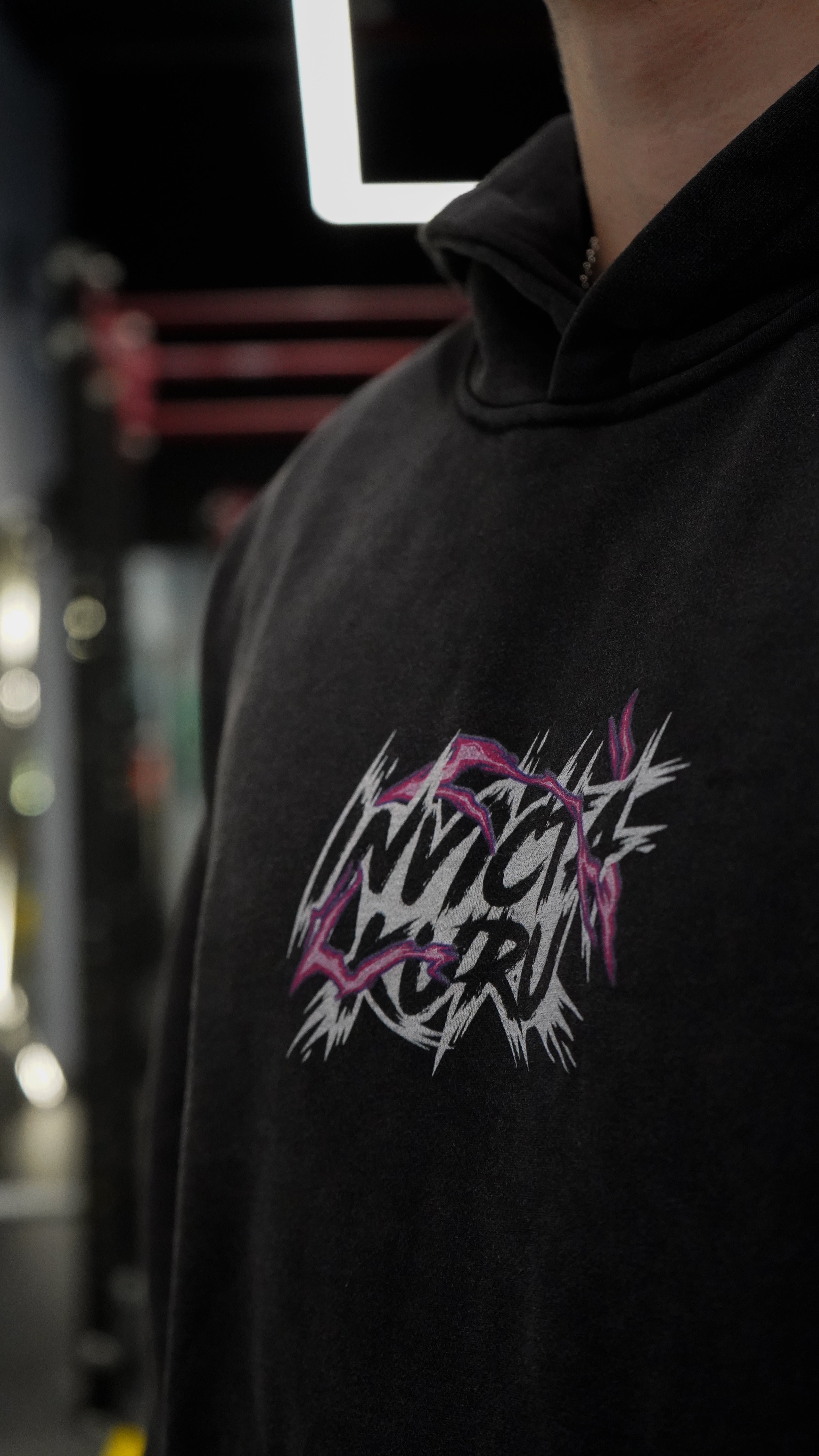 Black Warrior Hoodie - Acid Wash Grey