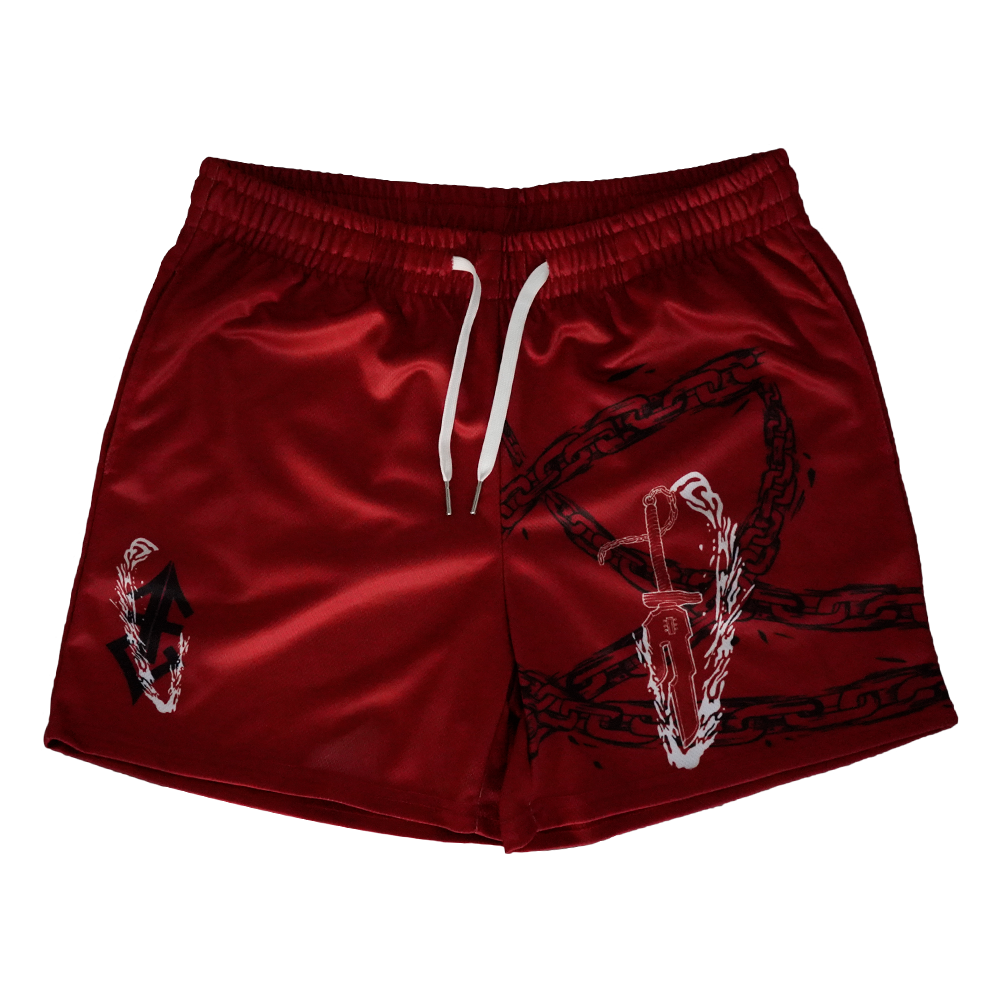 Cursed Chain Shorts  - Red